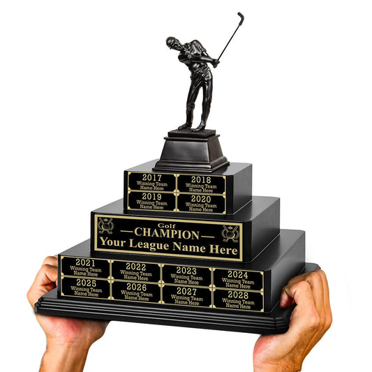 TrophySmack 17" Golf Champion Tiered Perpetual Trophy