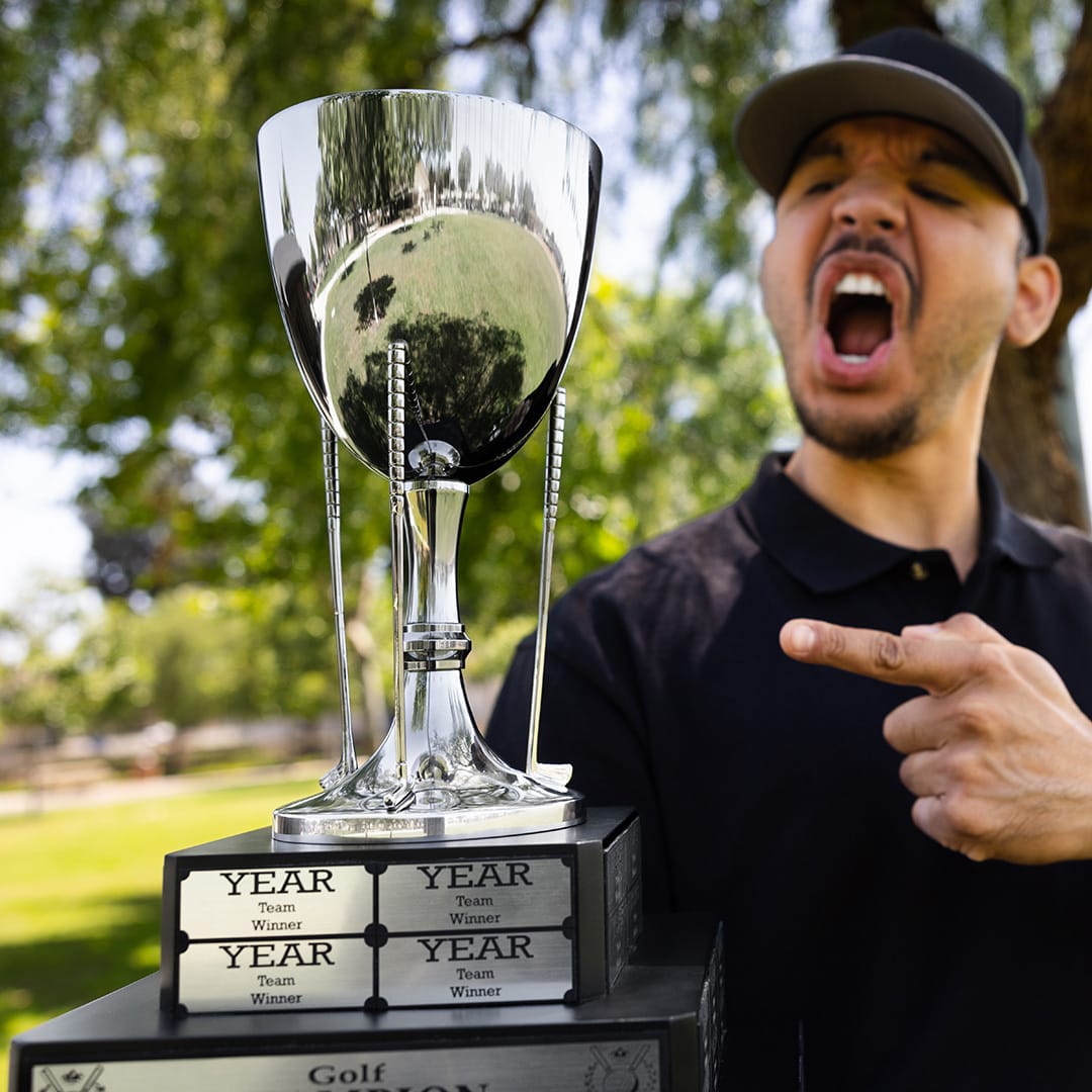 TrophySmack 17" Golf Cup Tiered Perpetual Trophy