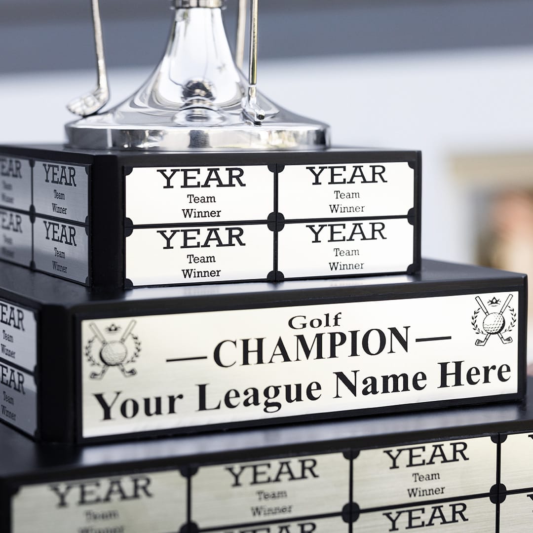 TrophySmack 17" Golf Cup Tiered Perpetual Trophy