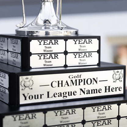 TrophySmack 17" Golf Cup Tiered Perpetual Trophy