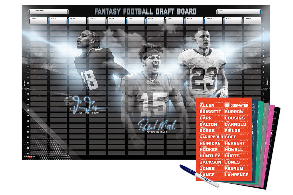2023 Fantasy Football Draft Board Kit- 12, 10, 8 Team | TrophySmack
