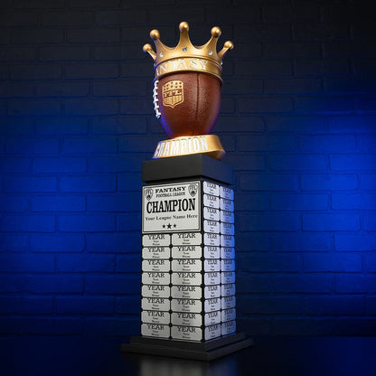 TrophySmack 24" Fantasy Football Perpetual Trophy Tower - Silver Engravings