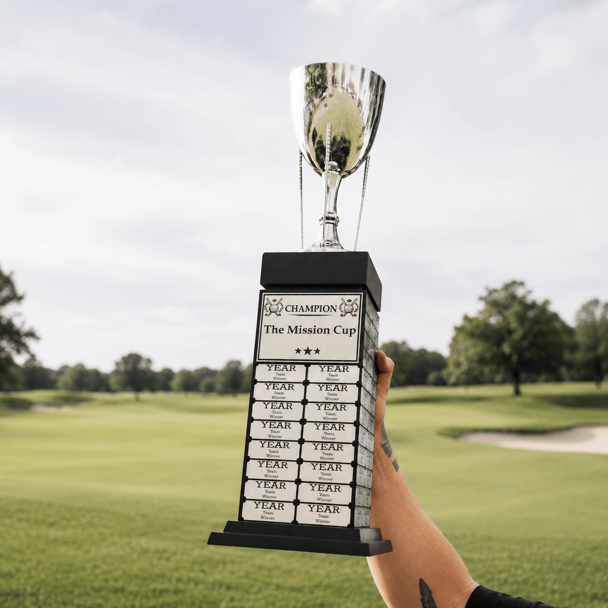 TrophySmack 24" Golf Cup Perpetual Tower Trophy