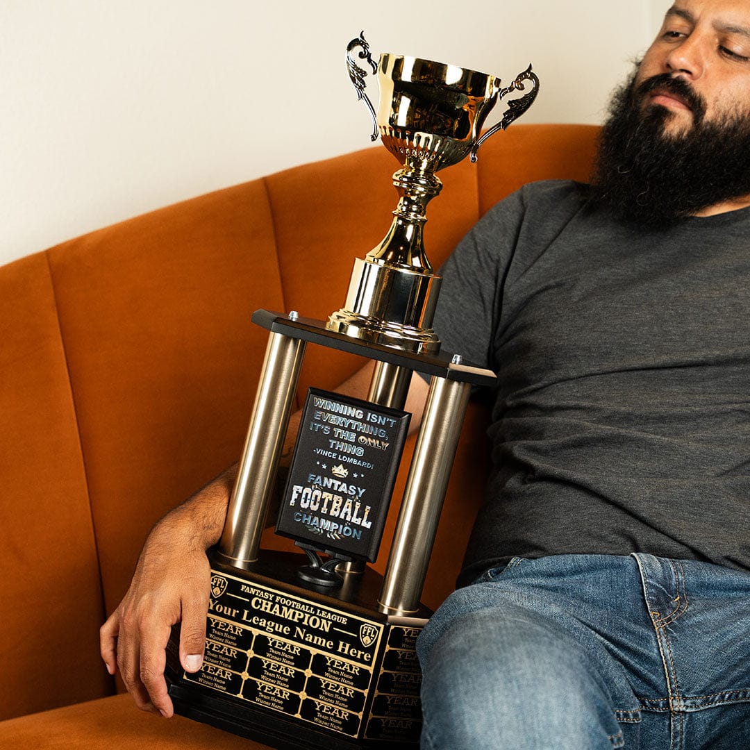 TrophySmack 26"-36” Fantasy Football Perpetual Trophy - Gold Cup