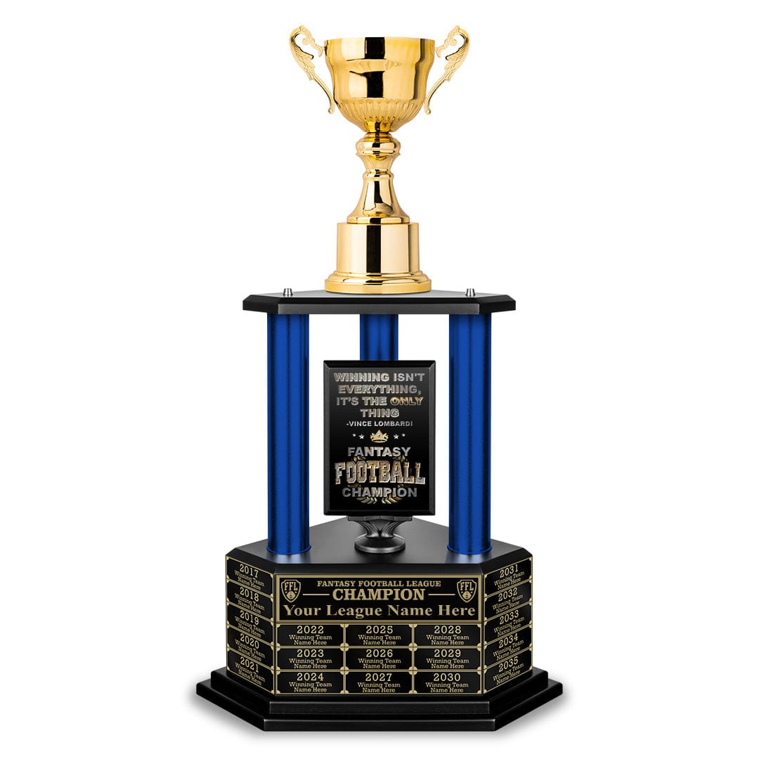 TrophySmack 26"-36” Fantasy Football Perpetual Trophy - Gold Cup