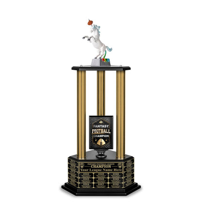 TrophySmack 26”-36” Gold Column Fantasy Football Perpetual Trophy