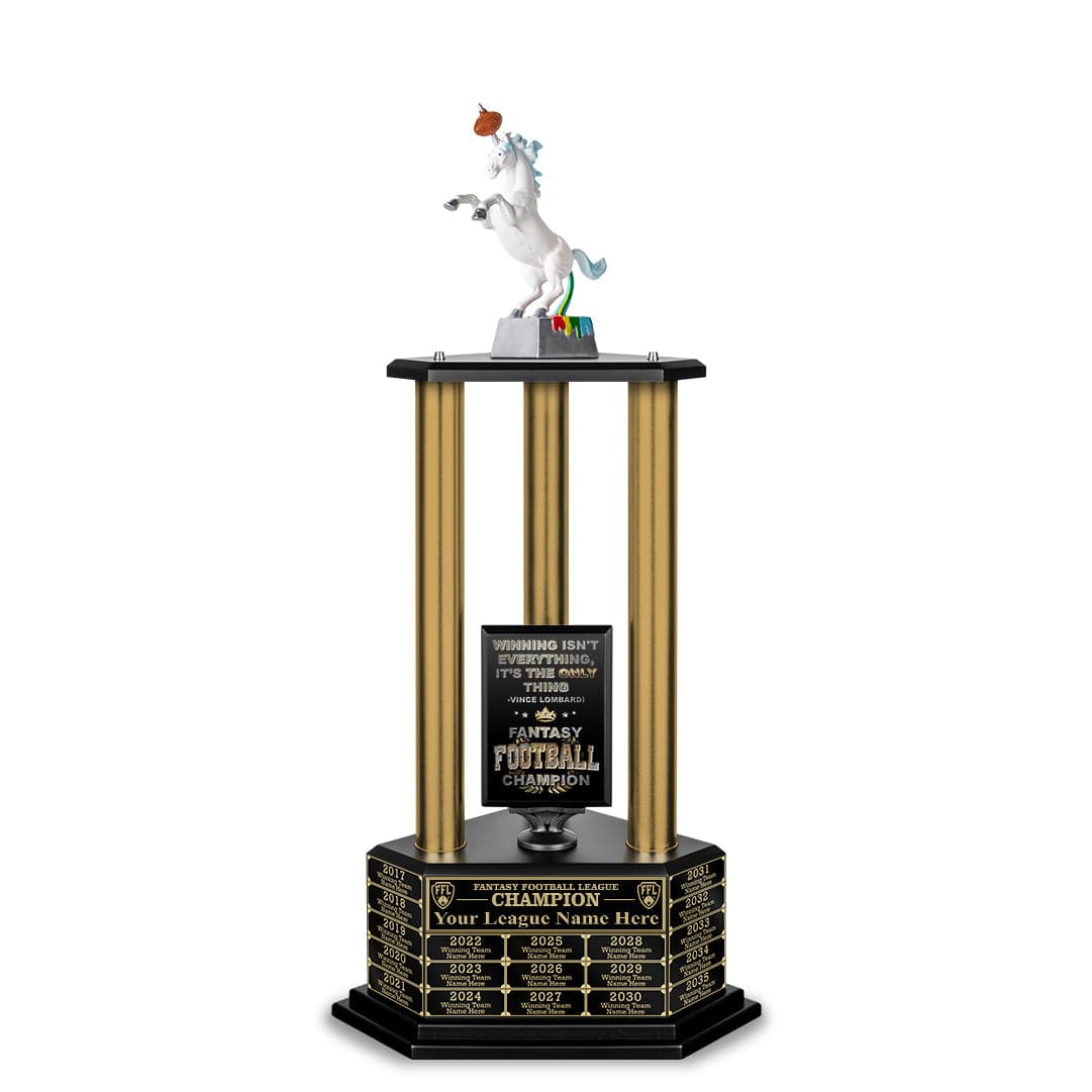 TrophySmack 26”-36” Gold Column Fantasy Football Perpetual Trophy