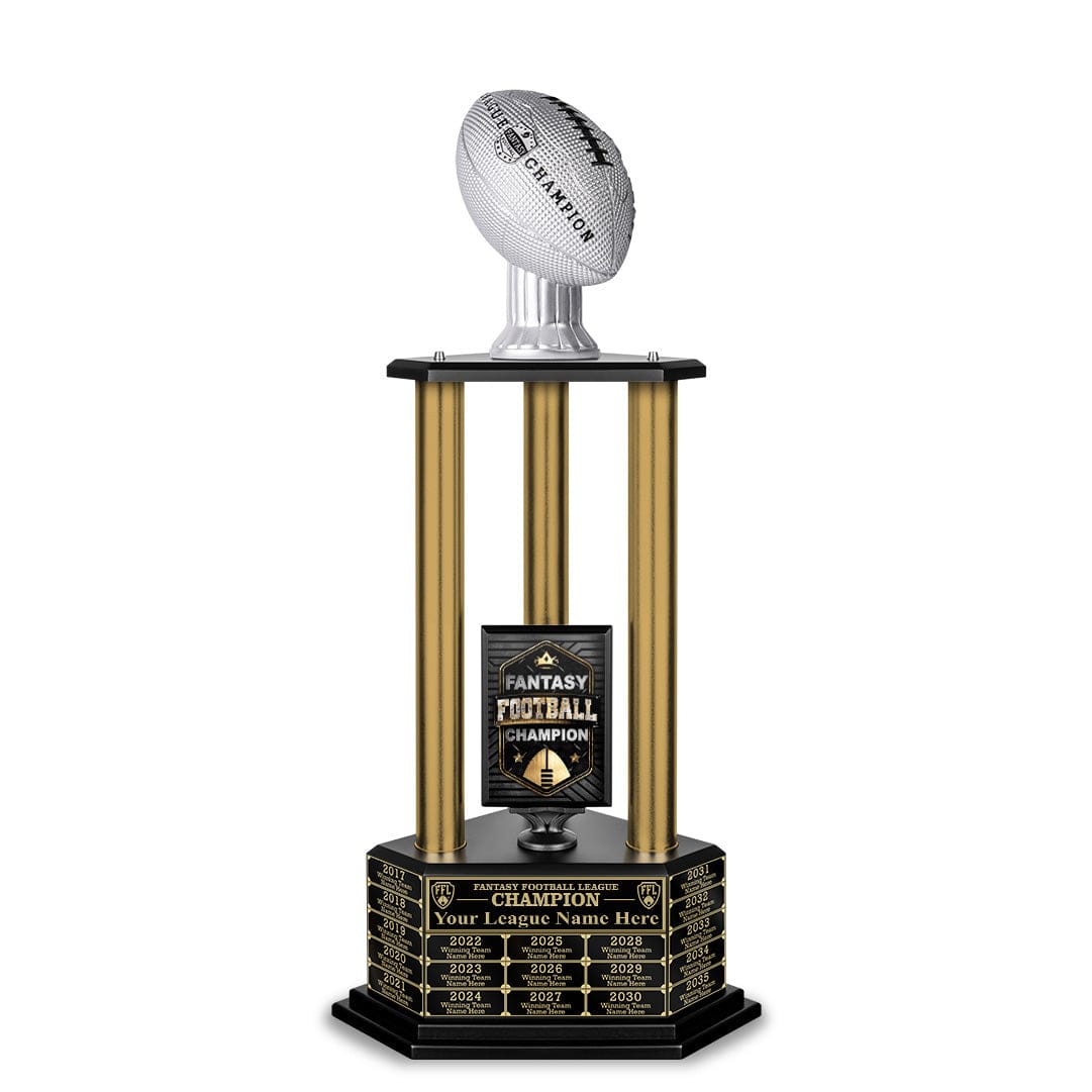 TrophySmack 26”-36” Gold Column Fantasy Football Perpetual Trophy