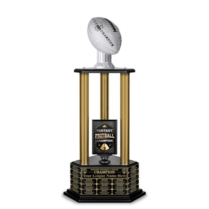 TrophySmack 26”-36” Gold Column Fantasy Football Perpetual Trophy