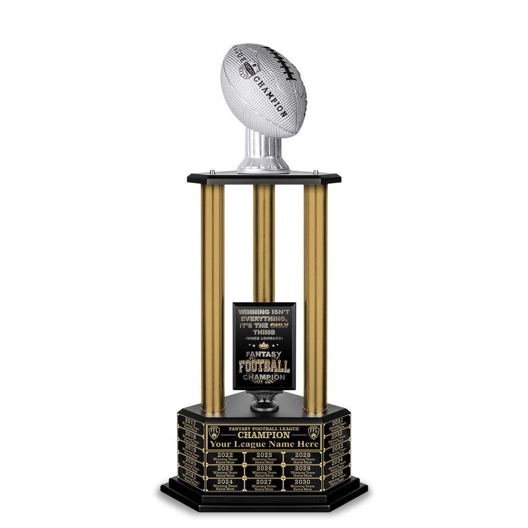 TrophySmack 26”-36” Gold Column Fantasy Football Perpetual Trophy