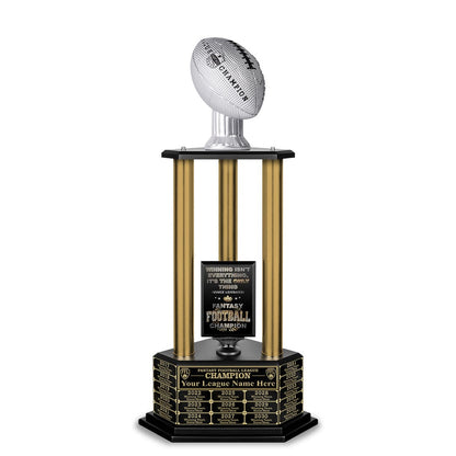 TrophySmack 26”-36” Gold Column Fantasy Football Perpetual Trophy