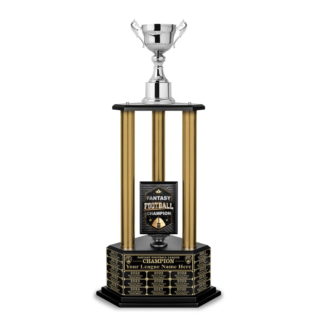TrophySmack 26”-36” Gold Column Fantasy Football Perpetual Trophy
