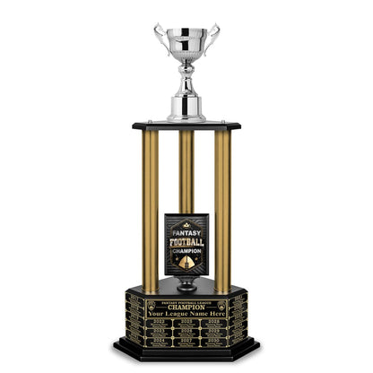 TrophySmack 26”-36” Gold Column Fantasy Football Perpetual Trophy