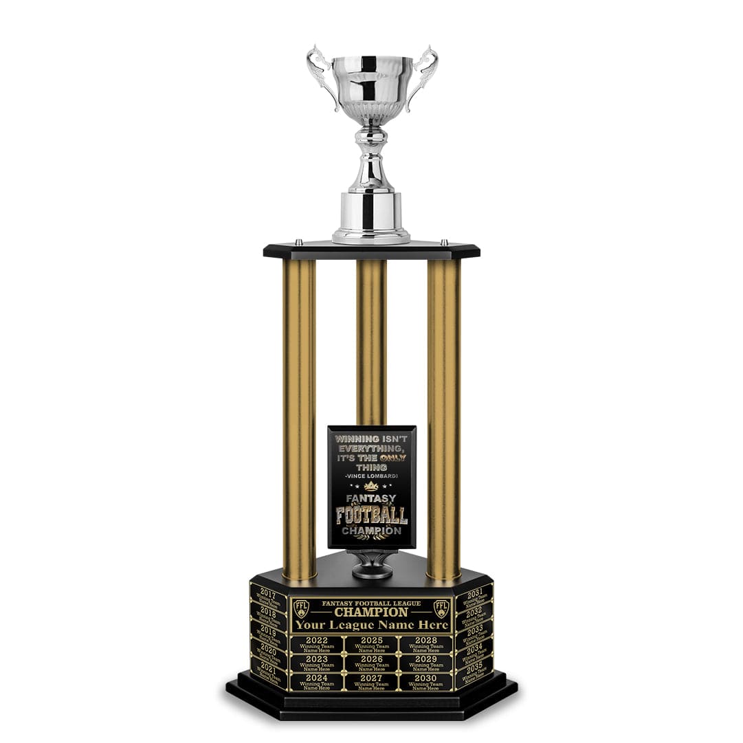 TrophySmack 26”-36” Gold Column Fantasy Football Perpetual Trophy
