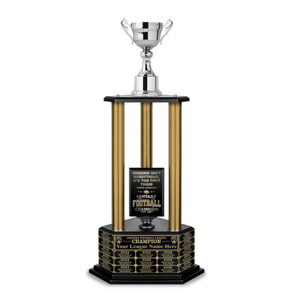TrophySmack 26”-36” Gold Column Fantasy Football Perpetual Trophy