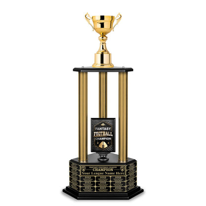 TrophySmack 26”-36” Gold Column Fantasy Football Perpetual Trophy