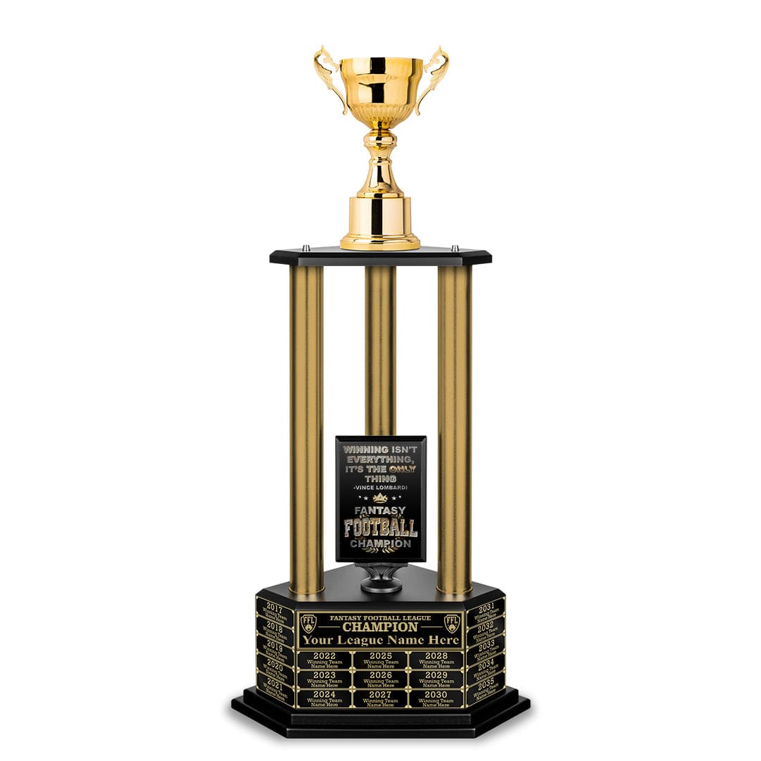 TrophySmack 26”-36” Gold Column Fantasy Football Perpetual Trophy