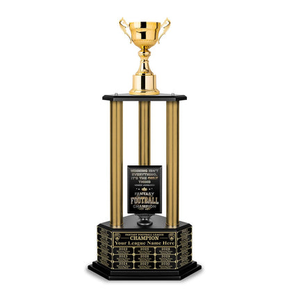 TrophySmack 26”-36” Gold Column Fantasy Football Perpetual Trophy