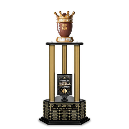 TrophySmack 26”-36” Gold Column Fantasy Football Perpetual Trophy