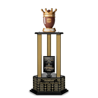 TrophySmack 26”-36” Gold Column Fantasy Football Perpetual Trophy