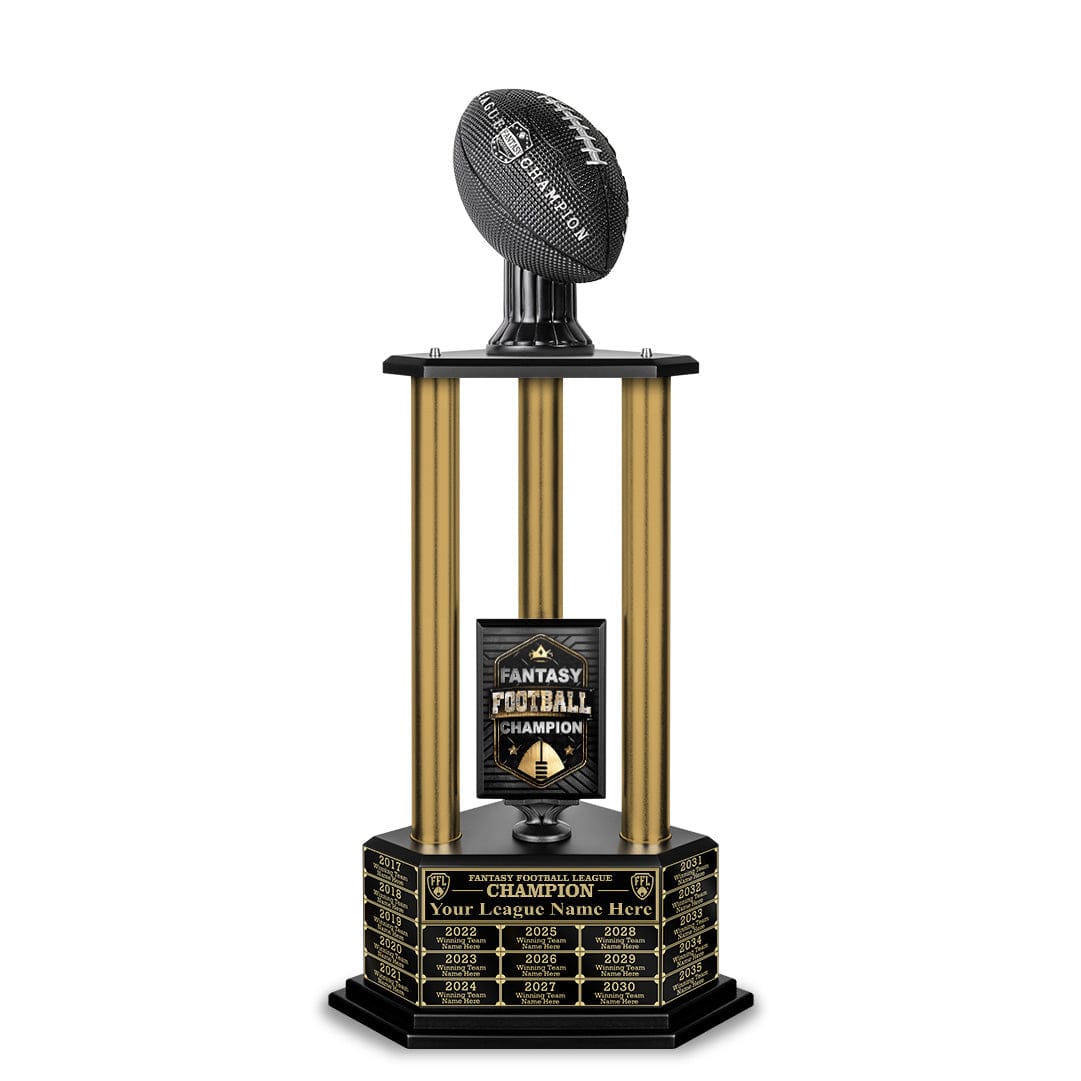 TrophySmack 26”-36” Gold Column Fantasy Football Perpetual Trophy