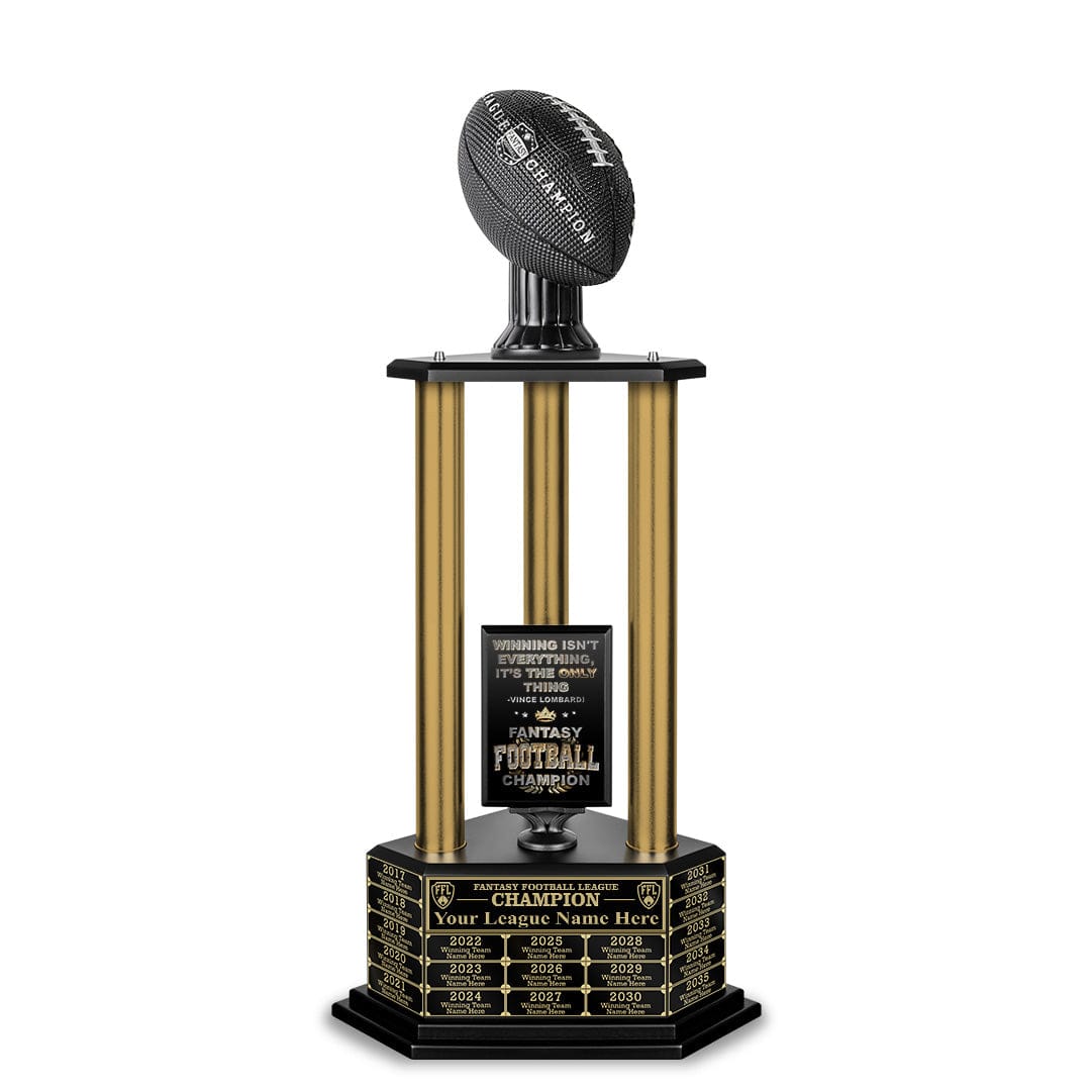 TrophySmack 26”-36” Gold Column Fantasy Football Perpetual Trophy