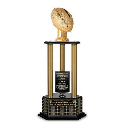 TrophySmack 26”-36” Gold Column Fantasy Football Perpetual Trophy
