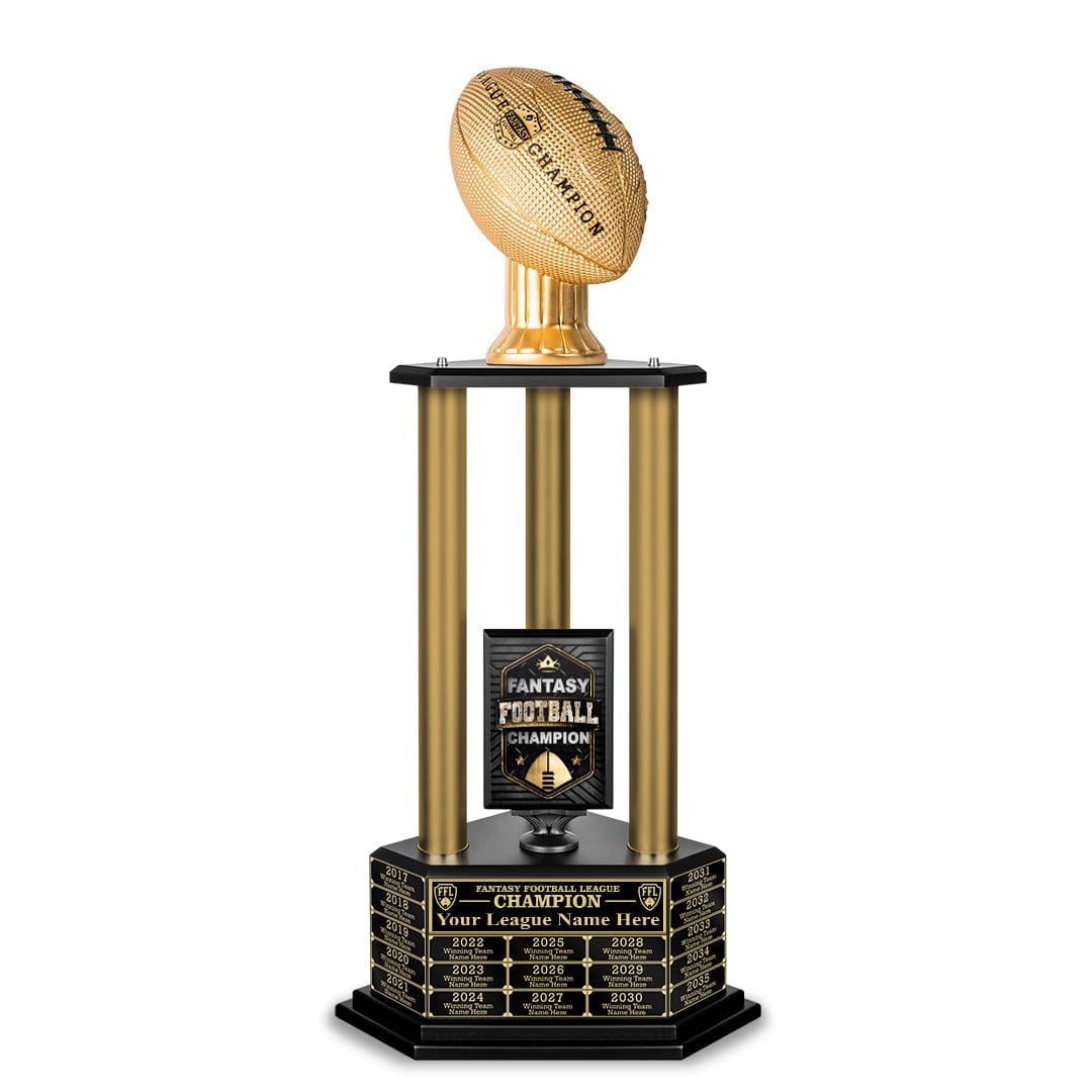 TrophySmack 26”-36” Gold Column Fantasy Football Perpetual Trophy