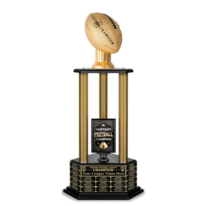 TrophySmack 26”-36” Gold Column Fantasy Football Perpetual Trophy