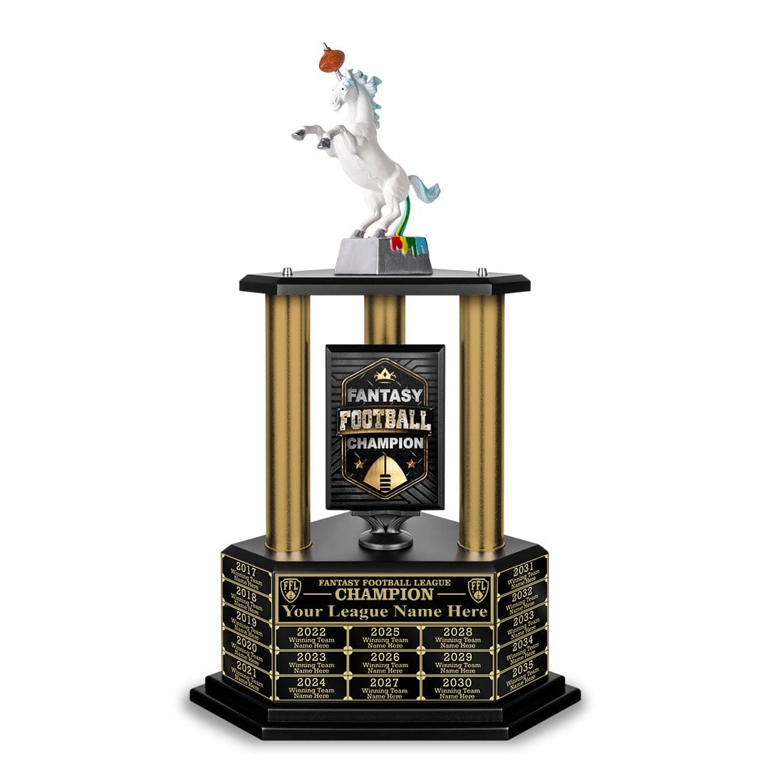 TrophySmack 26”-36” Gold Column Fantasy Football Perpetual Trophy