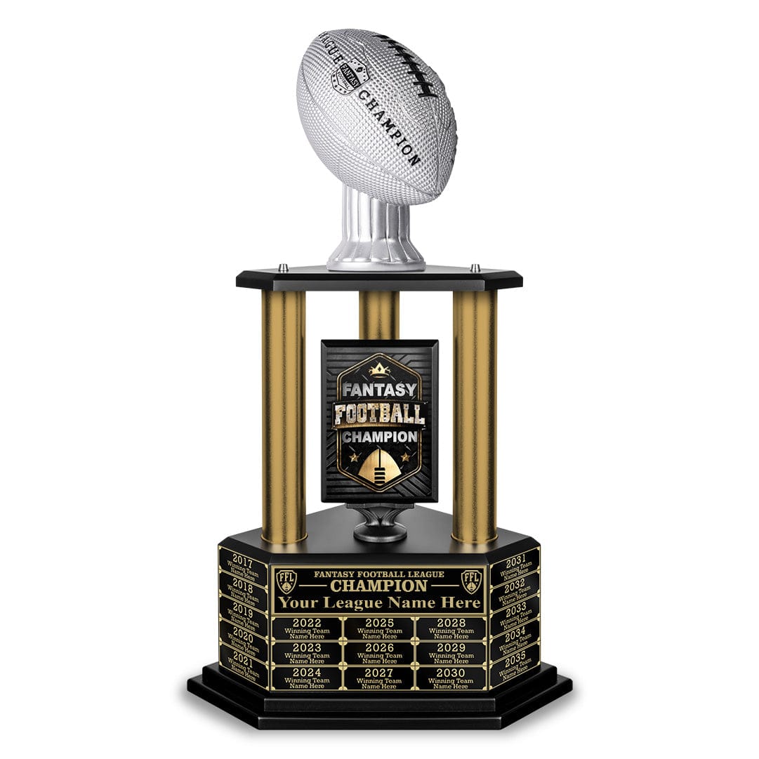 TrophySmack 26”-36” Gold Column Fantasy Football Perpetual Trophy