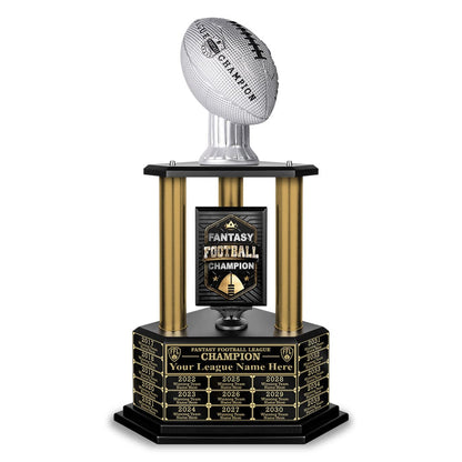 TrophySmack 26”-36” Gold Column Fantasy Football Perpetual Trophy