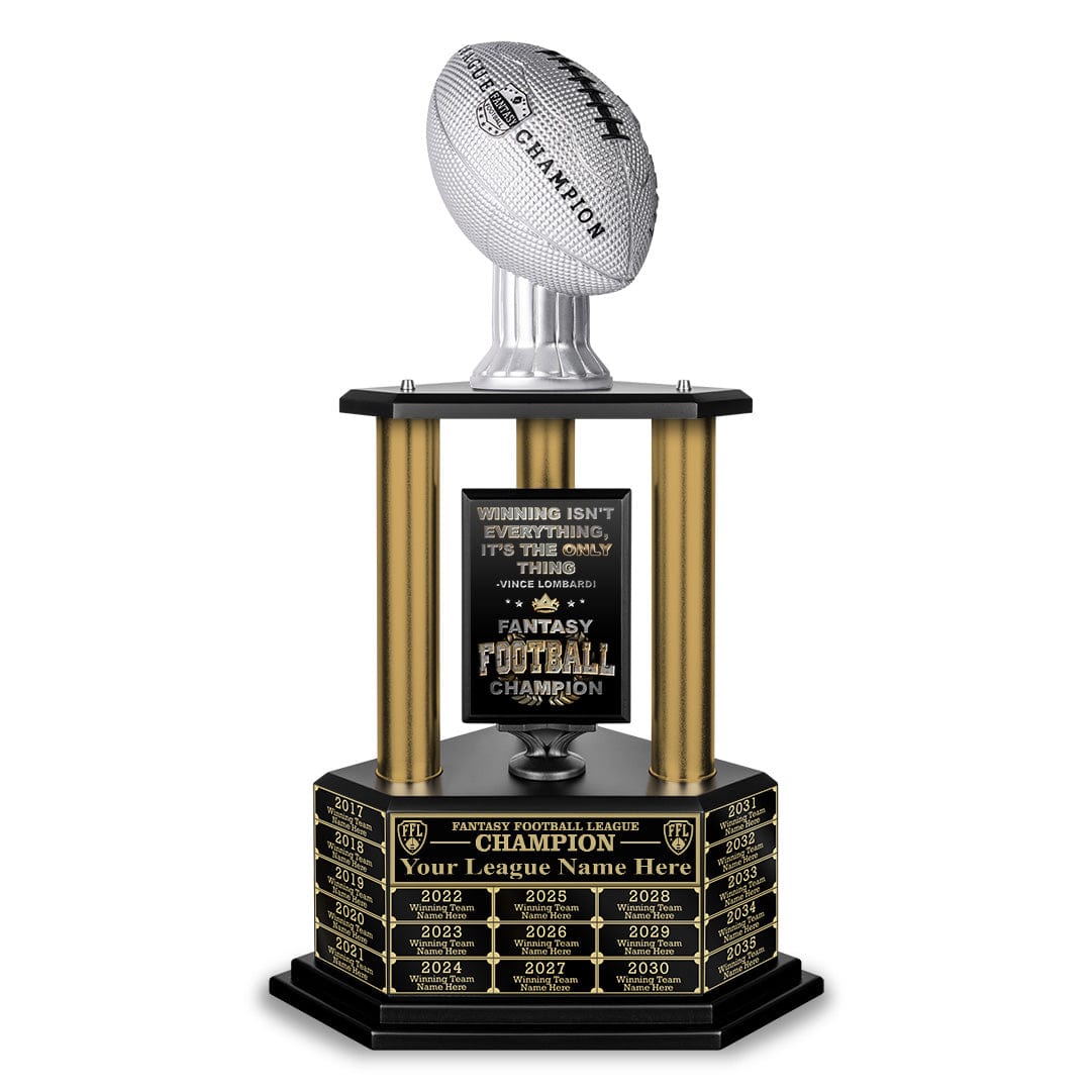 TrophySmack 26”-36” Gold Column Fantasy Football Perpetual Trophy