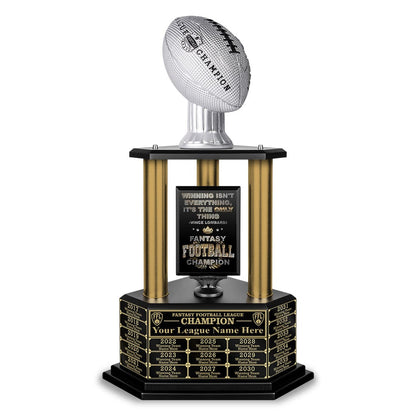 TrophySmack 26”-36” Gold Column Fantasy Football Perpetual Trophy