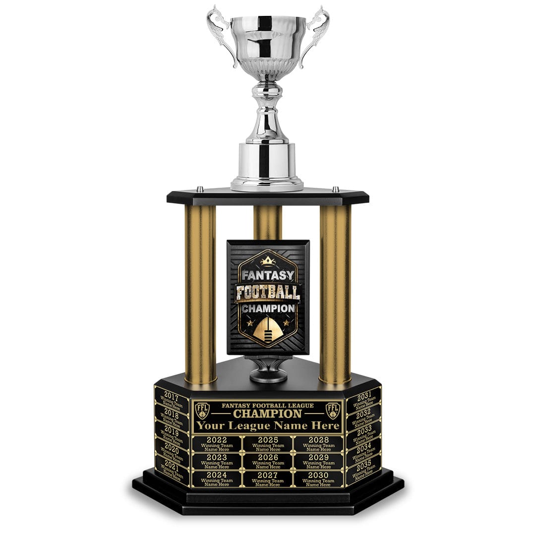 TrophySmack 26”-36” Gold Column Fantasy Football Perpetual Trophy