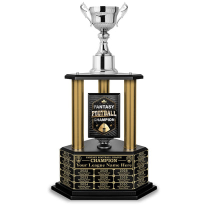 TrophySmack 26”-36” Gold Column Fantasy Football Perpetual Trophy