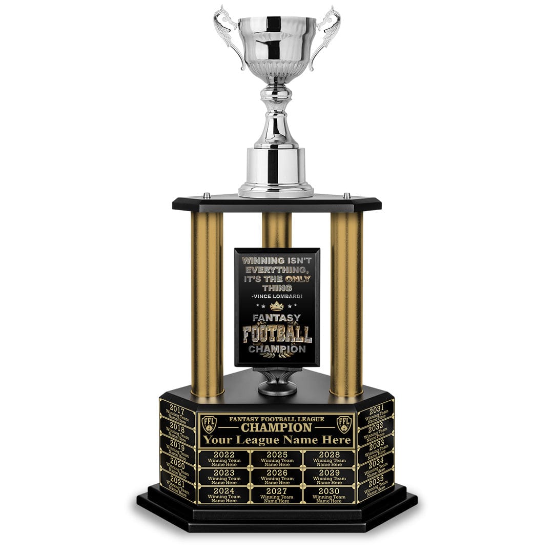 TrophySmack 26”-36” Gold Column Fantasy Football Perpetual Trophy