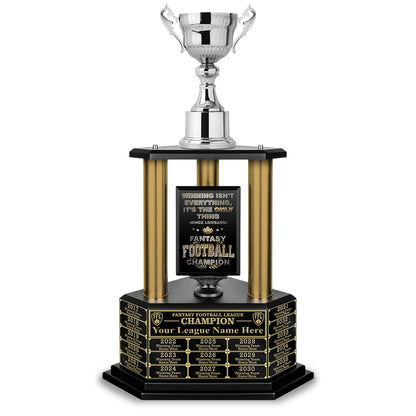 TrophySmack 26”-36” Gold Column Fantasy Football Perpetual Trophy