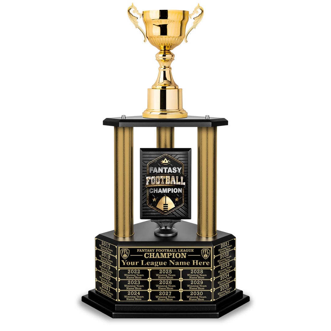 TrophySmack 26”-36” Gold Column Fantasy Football Perpetual Trophy