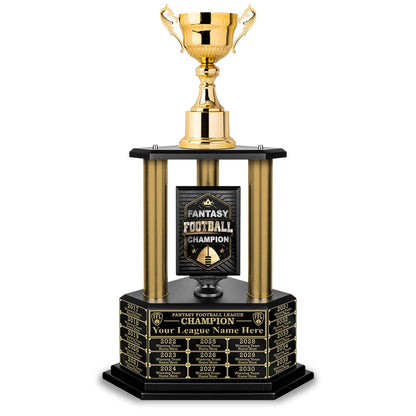 TrophySmack 26”-36” Gold Column Fantasy Football Perpetual Trophy