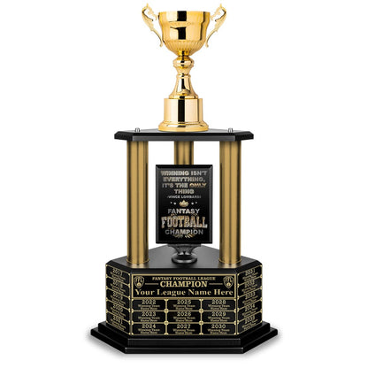 TrophySmack 26”-36” Gold Column Fantasy Football Perpetual Trophy