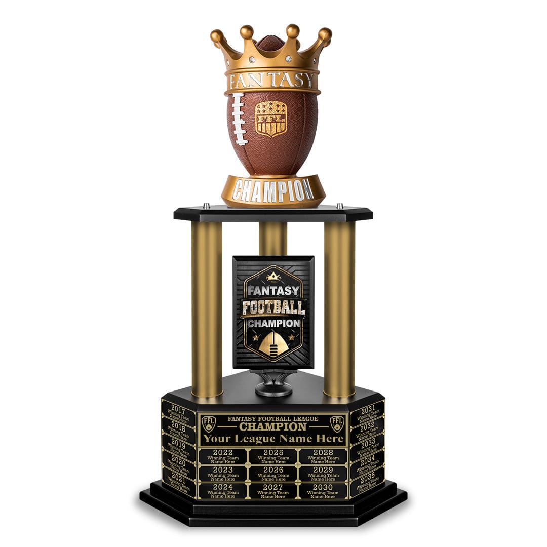 TrophySmack 26”-36” Gold Column Fantasy Football Perpetual Trophy