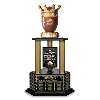 TrophySmack 26”-36” Gold Column Fantasy Football Perpetual Trophy