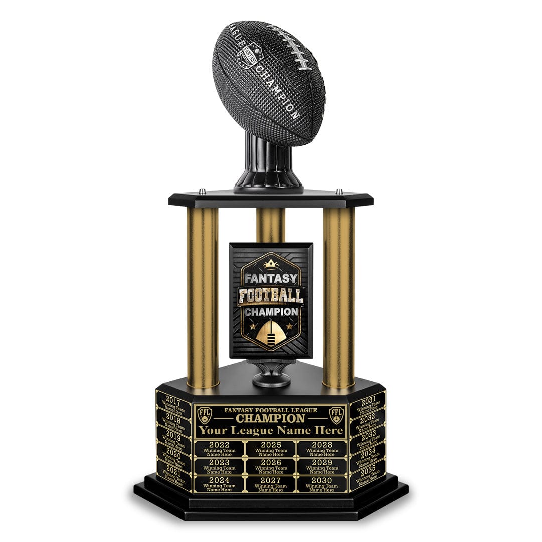 TrophySmack 26”-36” Gold Column Fantasy Football Perpetual Trophy