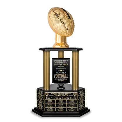 TrophySmack 26”-36” Gold Column Fantasy Football Perpetual Trophy