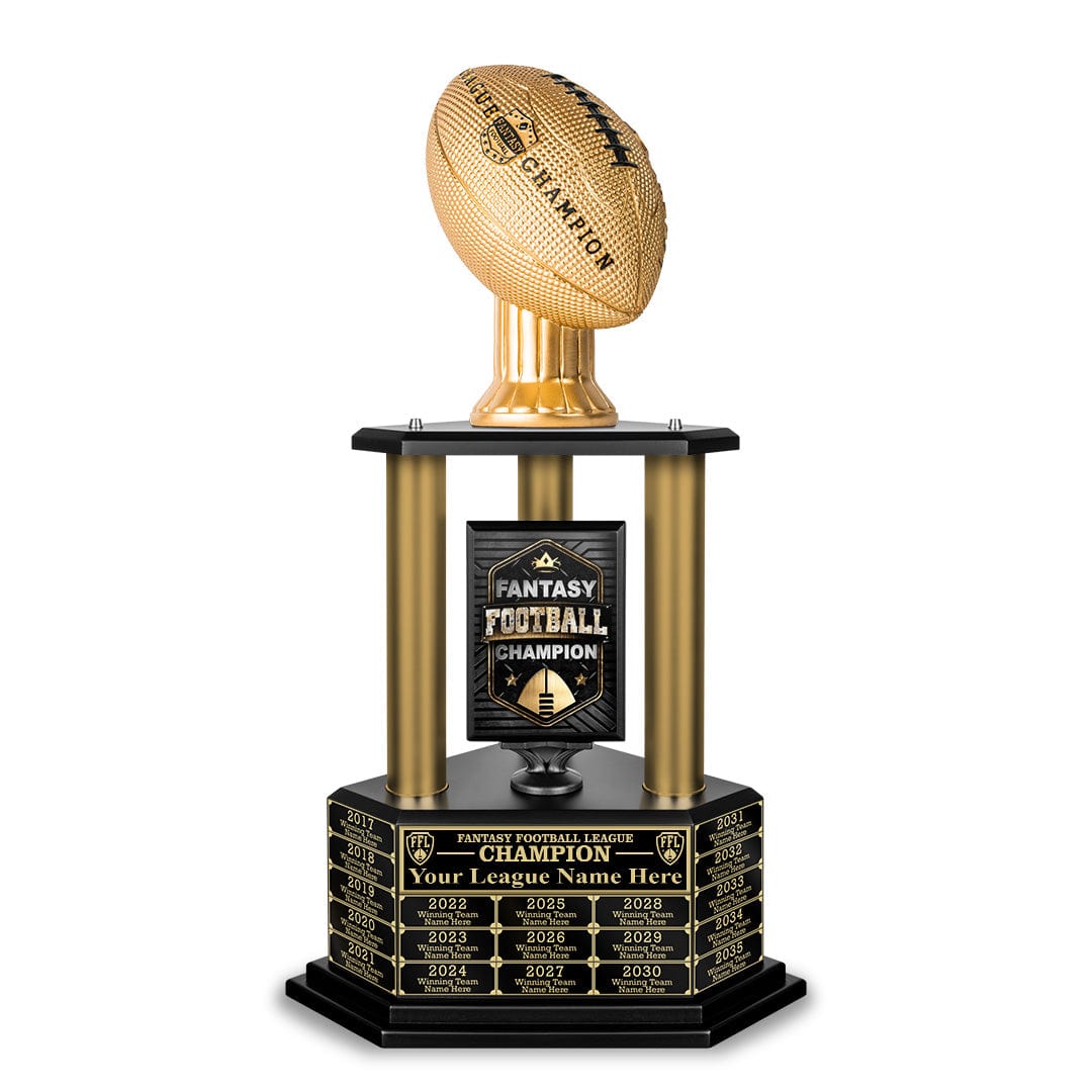 TrophySmack 26”-36” Gold Column Fantasy Football Perpetual Trophy