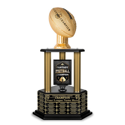 TrophySmack 26”-36” Gold Column Fantasy Football Perpetual Trophy