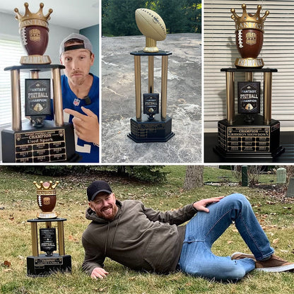 TrophySmack 26”-36” Gold Column Fantasy Football Perpetual Trophy