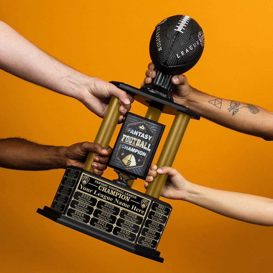 TrophySmack 26”-36” Gold Column Fantasy Football Perpetual Trophy