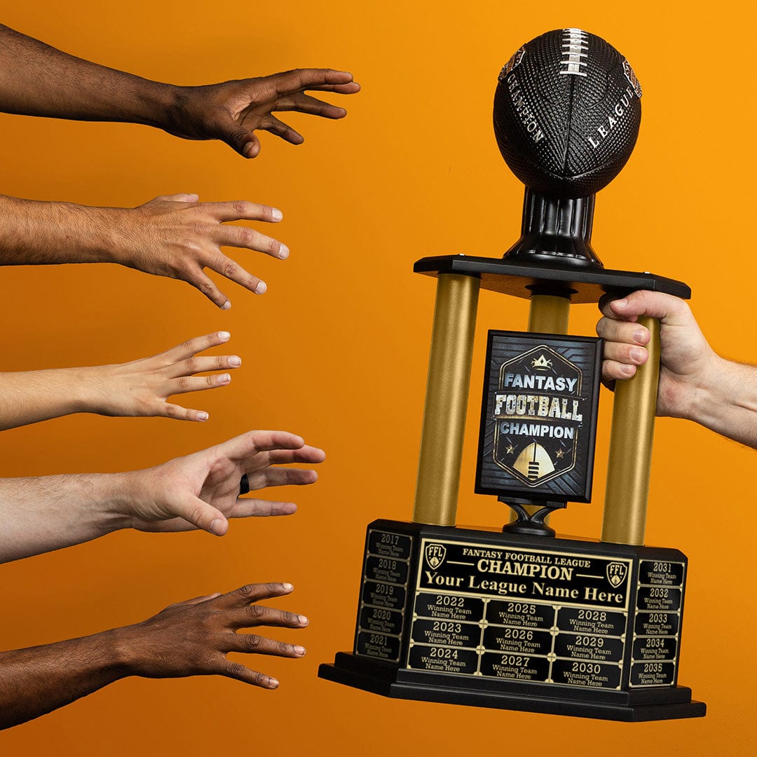 TrophySmack 26”-36” Gold Column Fantasy Football Perpetual Trophy